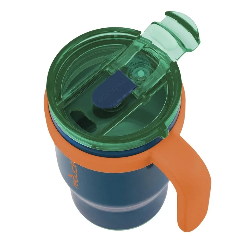 REDUCE 14oz Coldee Kids Tumbler w/ Handle & Straw - 2 Pack - Leakproof & Insulat